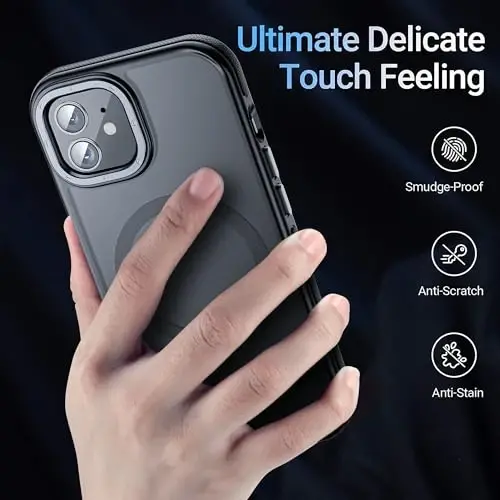 Yriklso iPhone 12/12Pro uchun kuchli magnitli gʻilof [MagSafe bilan mos] Himoya zarba oʻtkazmaydigan qopqoq iPhone 12/12Pro 6.1