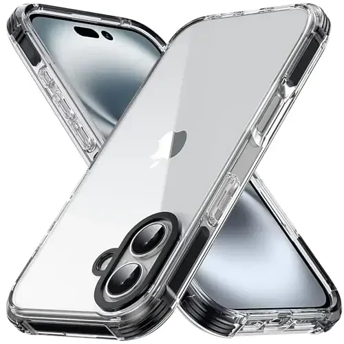 Yriklso iPhone 16 Plus uchun telefon g'ilofi, zarbga chidamli iPhone 16 Plus g'ilofi, harbiy darajadagi tushishdan himoya, himoya qattiq orqa yarim shaffof g'ilof, shaffof bamper g'ilofi - 1