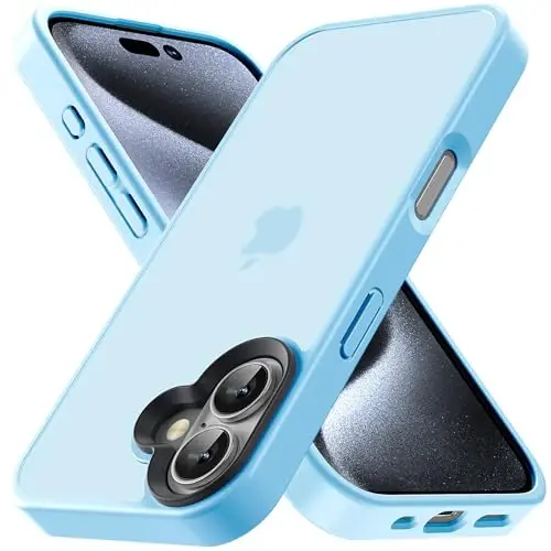 Yriklso iPhone 16 Plus uchun telefon qutisi, iPhone 16 Plus uchun zarbga chidamli quti, harbiy darajadagi tushishdan himoya, himoya qattiq orqa ingichka shaffof quti, Sierra Blue 