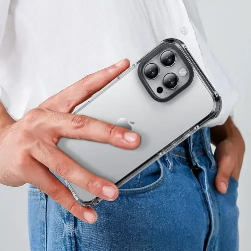 Yriklso iPhone 16 Pro Max telefon qutisi uchun, iPhone 16 Pro Max qutisi uchun zarbga chidamli, harbiy standartga muvofiq tushishdan himoya, himoya qattiq shaffof qopqoq, shaffof bamper qutisi - 4