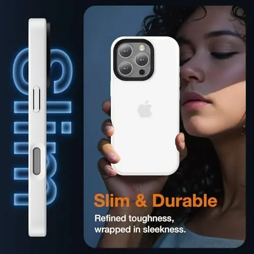 Yriklso iPhone 16 Pro Max uchun telefon g'ilofi, iPhone 16 Pro Max g'ilofi uchun zarbaga chidamli, harbiy darajadagi tushishdan himoya, himoya qattiq orqa ingichka shaffof qopqoq, oq - 5