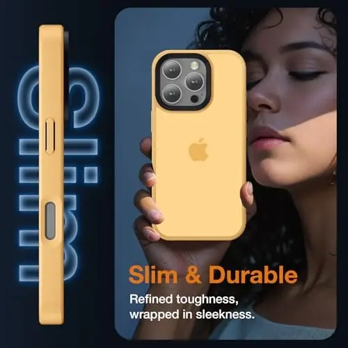 Yriklso iPhone 16 Pro Max uchun telefon gʻilofi, iPhone 16 Pro Max uchun zarbga chidamli gʻilof, harbiy darajadagi tushishdan himoya, himoya qattiq orqa nozik shaffof qopqoq, toʻq sariq - 5