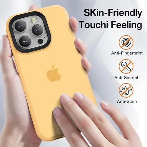 Yriklso iPhone 16 Pro Max uchun telefon gʻilofi, iPhone 16 Pro Max uchun zarbga chidamli gʻilof, harbiy darajadagi tushishdan himoya, himoya qattiq orqa nozik shaffof qopqoq, toʻq sariq - 4