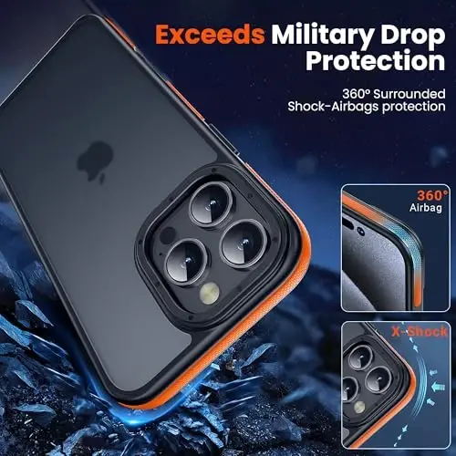 Yriklso for iPhone 16 Pro Phone Case, Shockproof for iPhone 16 Pro Case, Military Grade Drop Protection, Protective Hard Back Slim Translucent Case for iPhone 16 Pro 6.3