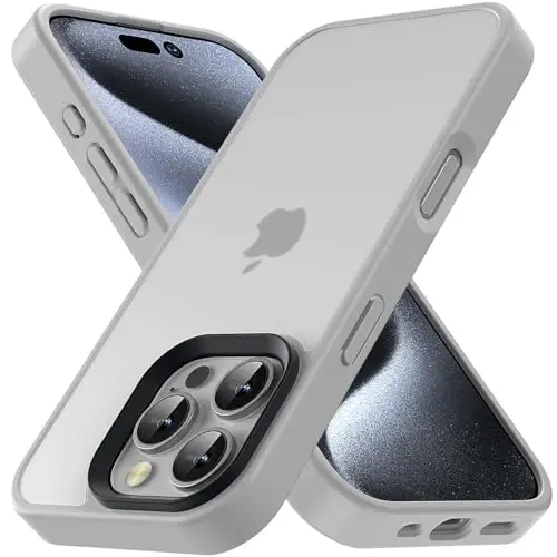 Yriklso iPhone 16 Pro uchun telefon g‘ilofi, iPhone 16 Pro g‘ilofi uchun zarbga chidamli, harbiy darajadagi tushishdan himoya, iPhone 16 Pro 6.3'' uchun himoya qattiq orqa ingichka yarim shaffof g‘ilof, kulrang 
