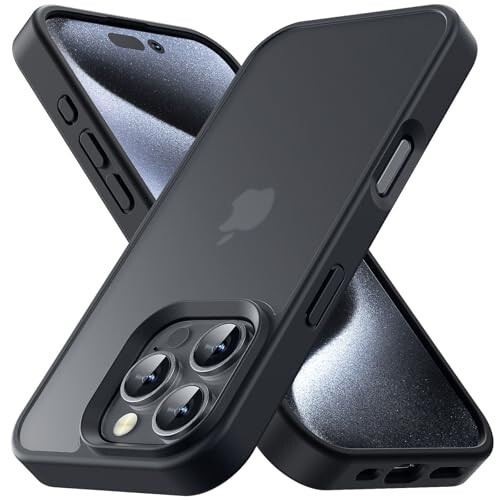 Yriklso iPhone 16 Pro учун чехол, iPhone 16 Pro учун зарбага чидамли чехол, ҳарбий даражада қулашни қўрғоқ, iPhone 16 Pro 6.3'' учун ҳимоявий қаттиқ орқа ярим шаффоф чехол, қора - 1