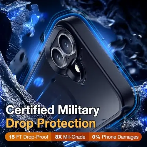 Yriklso iPhone 16 uchun kuchli magnitli g‘ilof, zarbga chidamli himoya qopqog‘i, iPhone 16 6.1