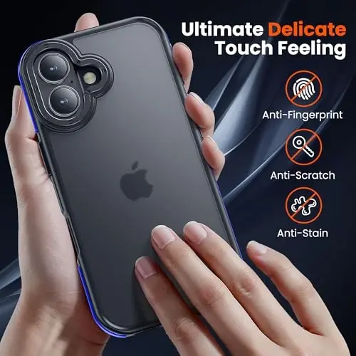 Yriklso iPhone 16 uchun telefon g‘ilofi, iPhone 16 uchun zarbga chidamli g‘ilof, harbiy darajadagi tushishdan himoya, iPhone 16-6.1