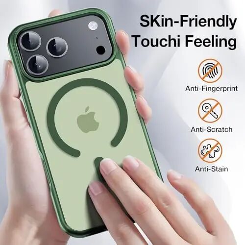 Yriklso 3 in 1 Strong Magnetic Case for iPhone 17 Pro,1X Screen Protector +1X Camera Lens, Protective Shockproof Cover,Phone Case for iPhone 17 Pro 6.3