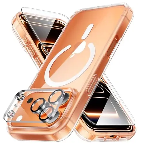 Yriklso iPhone 17 Pro Kılıfı için, 1X Ekran Koruyucu + 1X Kamera Lensi, iPhone 17 Pro Kılıfı için Darbeye Dayanıklı, Askeri Sınıf Düşme Koruması, Koruyucu Sert Arka Yarı Saydam Kapak, Şeffaf Tampon Kılıfı - 1