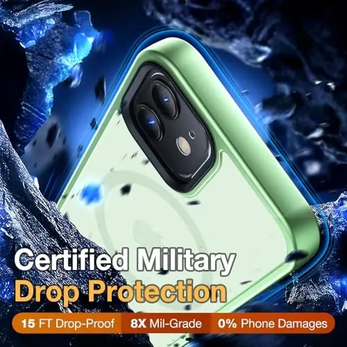 Yriklso Сильный магнитный чехол для iPhone 12/12 Pro [совместимость с MagSafe] Защитный противоударный чехол для телефона для iPhone 12/12Pro 6.1