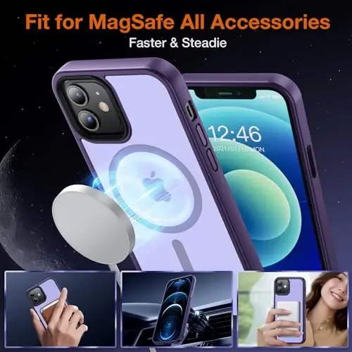 Yriklso Strong Magnetic Case for iPhone 12/12 Pro [Compatibilty with MagSafe] Protective Shockproof Cover Phone Case for iPhone 12/12Pro 6.1