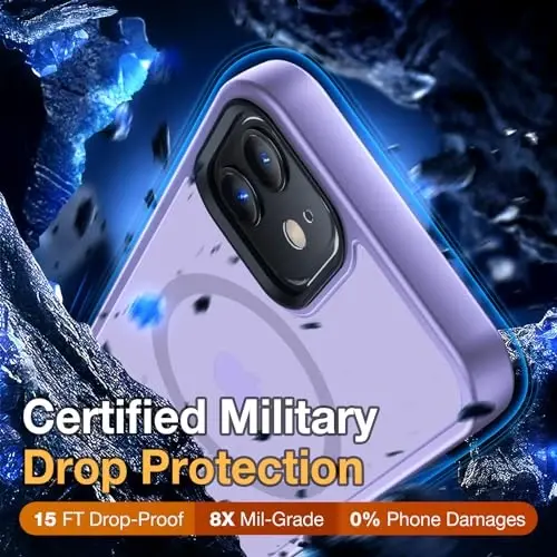 Yriklso Сверхсильный магнитный чехол для iPhone 12/12 Pro [совместимость с MagSafe] Защитный противоударный чехол для телефона для iPhone 12/12 Pro 6.1