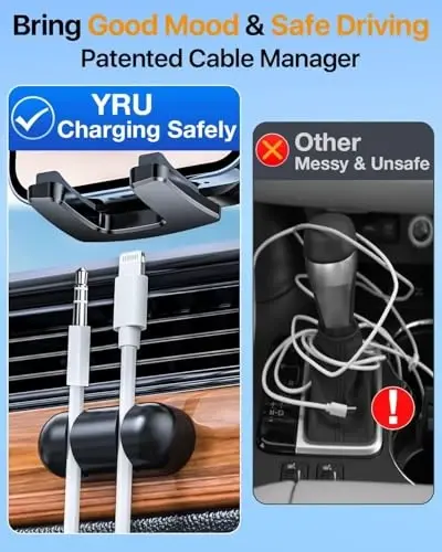 YRU True Military-Grade [360° Rotation Suction] 2025 Ultimate Car Phone Holder Mount 【90+LBS Safest Strongest & Patent Certs】 Dashboard Windshield Vent for iPhone 17 16 Pro Max Samsung, Royal Blue - 6