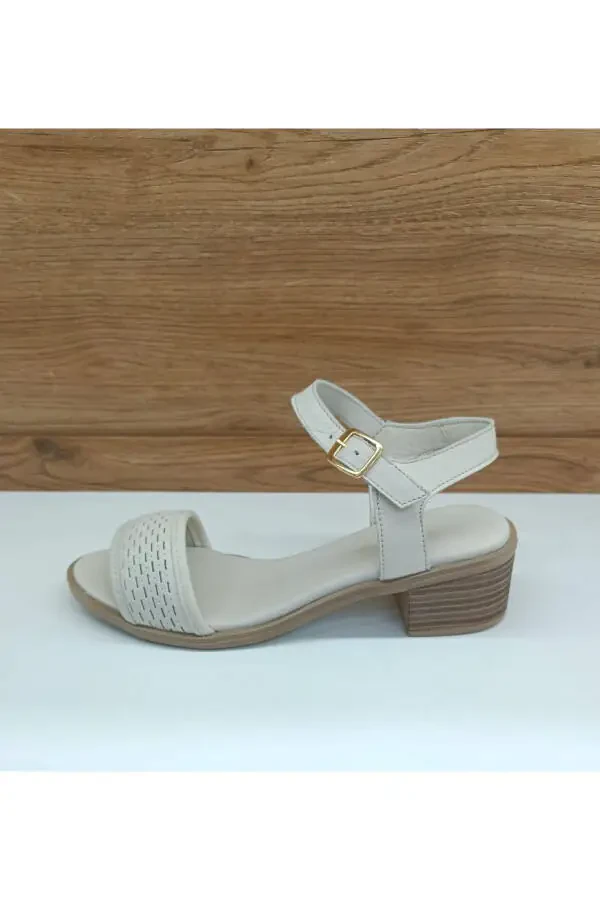 YS1110 Bone Genuine Leather Casual Women's Sandal - 1