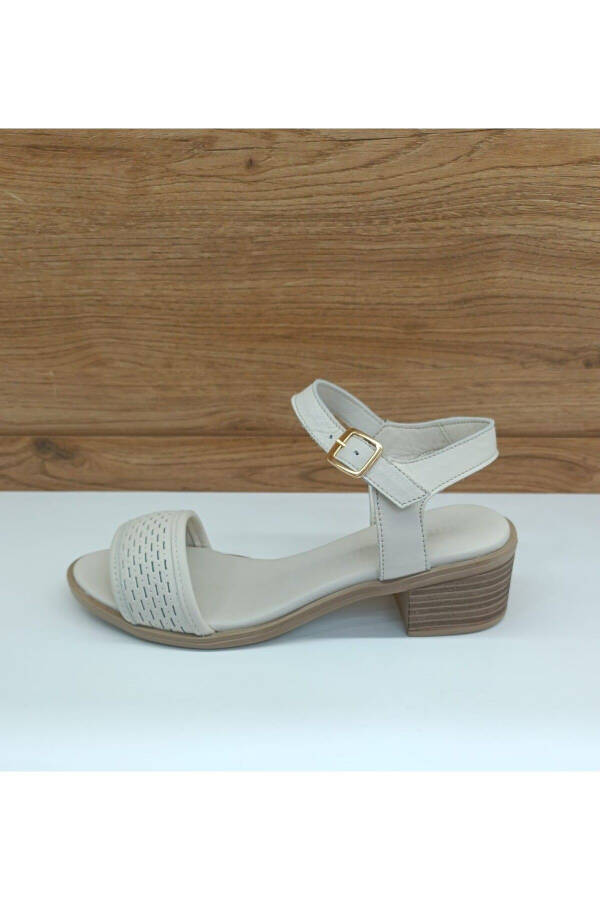 YS1110 Kemik Hakiki Deri Casual Kadın Sandalet - kemik - 1
