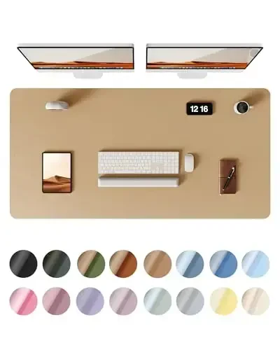 YSAGi Charm Desk himoya qiluvchi, Ofis Mat, Katta sichqoncha Mat, sirpanmaydigan PU teri Blotter, noutbuk Charm Mat, Ofis va uy uchun suv o'tkazmaydigan yozuv maydonchasi (Latte, 47.2