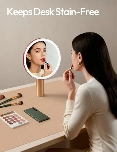 YSAGi Charm Desk himoya qiluvchi, Ofis Mat, Katta sichqoncha Mat, sirpanmaydigan PU teri Blotter, noutbuk Charm Mat, Ofis va uy uchun suv o'tkazmaydigan yozuv maydonchasi (Latte, 47.2