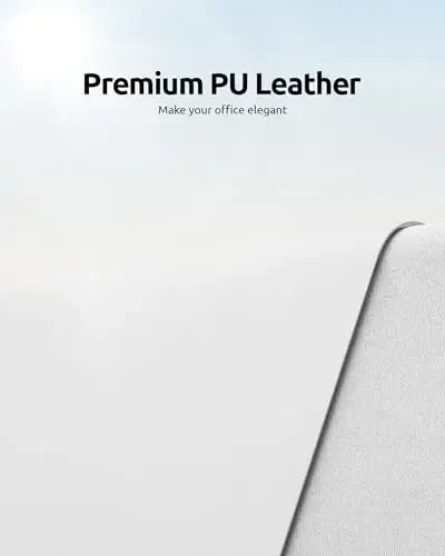 YSAGi Charm Desk Himoyaçisi, Ofis Mat, Katta Sichqoncha Mat, Sirpanmaydigan PU Charm Blotter, Noutbuk Charm, Ofis va Uy uchun suv o'tkazmaydigan Yozuv Panel (Oq, 31.5