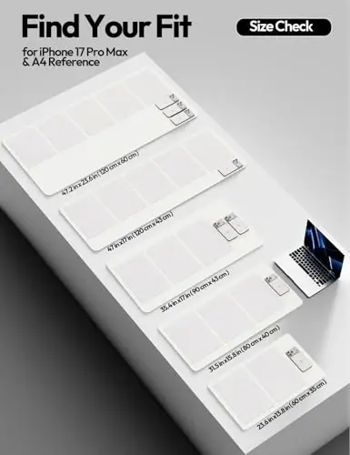 YSAGi Charm Desk Himoyaçisi, Ofis Mat, Katta Sichqoncha Mat, Sirpanmaydigan PU Charm Blotter, Noutbuk Charm, Ofis va Uy uchun suv o'tkazmaydigan Yozuv Panel (Oq, 31.5