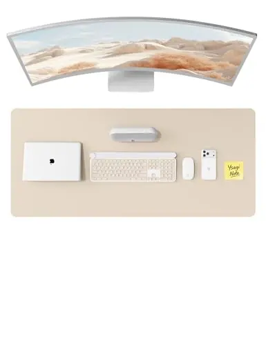 YSAGi Charm Desk Pad himoya qiluvchi, Ofis uchun stol mat, Katta sichqoncha, Sirpanmaydigan PU Charm Stol Qopqog'i, Noutbuk Stol Pad, Ofis va uy uchun suv o'tkazmaydigan Stol yozish Pad (Tuxum qobig'i, 47