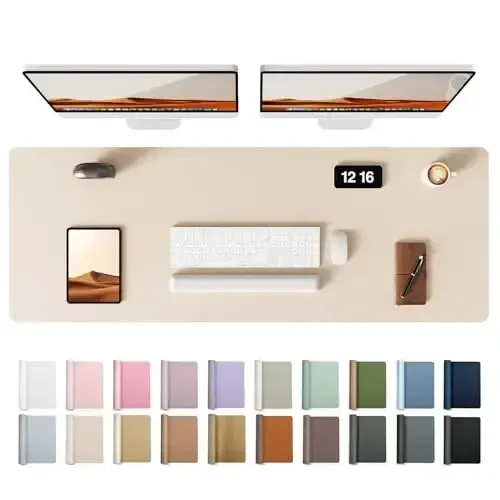 YSAGi Charm Desk Pad himoya qiluvchi, Ofis uchun stol mat, Katta sichqoncha, Sirpanmaydigan PU Charm Stol Qopqog'i, Noutbuk Stol Pad, Ofis va uy uchun suv o'tkazmaydigan Stol yozish Pad (Tuxum qobig'i, 47