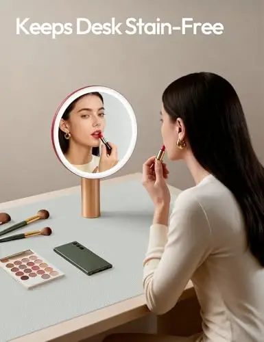 YSAGi Charm Desk Pad himoya qiluvchi, Ofis uchun stol pedi, Katta sichqoncha pedi, Sirpanmaydigan PU Charm stol qoplamasi, Noutbuk uchun stol pedi, Ofis va uy uchun suv o'tkazmaydigan stol yozish pedi (Och kulrang, 23.6