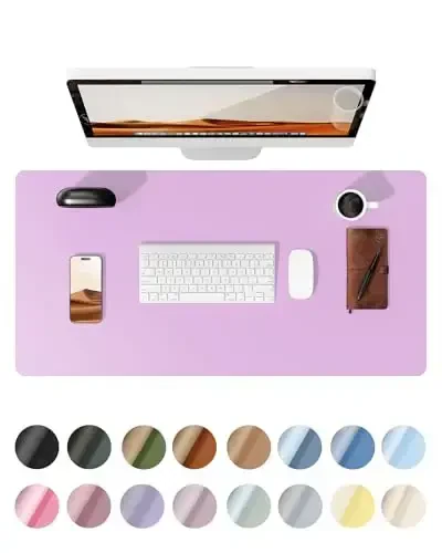 YSAGi Charm Desk Pad Himoya Qopqog'i, Ofis stoli uchun gilamcha, Katta sichqoncha, Sirpanmaydigan PU Teri stol qopqog'i, noutbuk uchun stol, Ofis va uy uchun suv o'tkazmaydigan stol yozish uchun gilamcha (Taro binafsha, 23,6