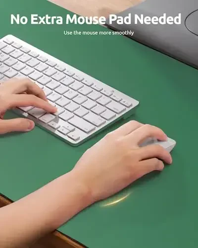 YSAGi Charm Desk Pad Himoya vositasi, Ofis uchun stol matosi, Katta sichqoncha paneli, Sirpanmaydigan PU teri stol qoplamasi, Noutbuk stol paneli, Ofis va uy uchun suv o'tkazmaydigan stol yozuv paneli (Jade Green, 35.4