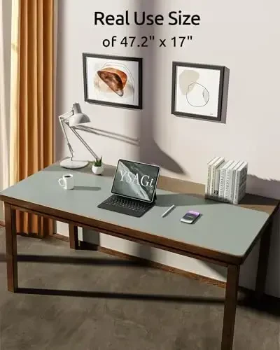 YSAGi Charm Desk Pad himoyachisi, Ofis Desk Mat, Katta sichqoncha yostig'i, Sirpanmaydigan PU Charm Desk Blotter, Noutbuk Desk Pad, Ofis va Uy uchun suv o'tkazmaydigan Desk yozish yostig'i (kulrang yashil, 47 