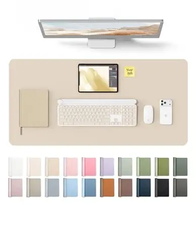 YSAGi Charm Desk Pad Protector, Katta Sichqoncha Pad, Sirg'almaydigan PU Charm Charm Blotter, Ofis va Uy uchun suv o'tkazmaydigan yozuv Pad (31.5