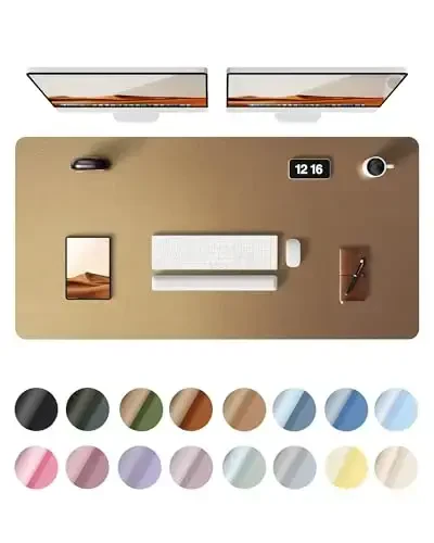 YSAGi Charm Desk Pad Protector, Ofis Stol Mat, Katta Sichqoncha Yostig'i, Sirpanmaydigan PU Charm Stol Bloteri, Noutbuk Stol Yostig'i, Ofis va Uy uchun Suv o'tkazmaydigan Stol Yozuv Yostig'i (Bronza, 47.2