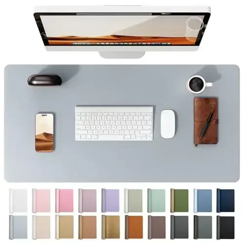 YSAGi Charm Desk Protector, Office Mat, Katta sichqoncha, Sirpanmaydigan PU Charm Blotter, Noutbuk Charm, Ofis va uy uchun suv o'tkazmaydigan yozuv yostig'i (och kulrang, 35,4