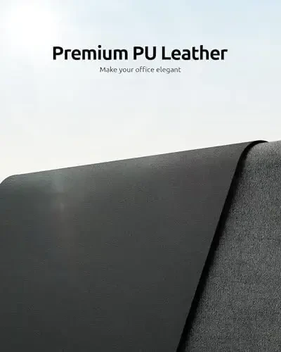 YSAGi Charm Desk Protector, Office Mat, Katta sichqoncha, Sirpanmaydigan PU Charm Blotter, noutbuk Charm Pad, ofis va uy uchun suv o'tkazmaydigan yozuv taxtasi (to'q kulrang, 35,4