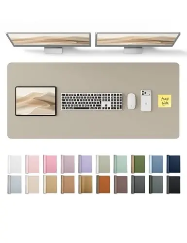 YSAGi Charm Desk Protector, Office Mat, Large Mouse Mat, Non-Slip PU Charm Blotter, Laptop Pad, suv o'tkazmaydigan yozuv maydonchasi Office va uy uchun (Sage Green, 47