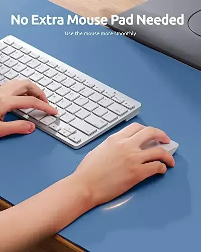 YSAGi Charm Desk Protector, Ofis gilami, Katta sichqoncha gilami, Sirpanmaydigan PU Charm qog'ozi, Noutbuk uchun stol pedi, Ofis va uy uchun suv o'tkazmaydigan yozuv pedi (Dengiz ko'k, 31,5