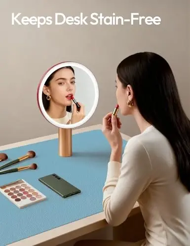 YSAGi Charm Desk Protector, Ofis gilami, Katta sichqoncha gilami, Sirpanmaydigan PU Charm qog'ozi, Noutbuk uchun stol pedi, Ofis va uy uchun suv o'tkazmaydigan yozuv pedi (Dengiz ko'k, 31,5