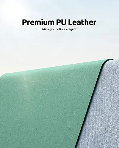 YSAGi Charm Desk Protector, Ofis Mat, Katta sichqoncha Mat, Kaymaydigan PU Charm Blotter, Noutbuk Desk Pad, Ofis va uy uchun suv o'tkazmaydigan yozuv pedi (Yashil-ko'k, 23,6