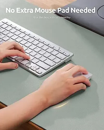 YSAGi Charm Desk Protector, Ofis Mat, Katta sichqoncha mat, Sirpanmaydigan PU Charm Bloter, Noutbuk yostig'i, Ofis va uy uchun suv o'tkazmaydigan yozuv yostig'i (kulrang-yashil, 23,6