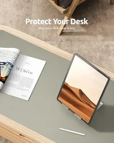 YSAGi Charm Desk Protector, Ofis Mat, Katta sichqoncha Mat, Sirpanmaydigan PU Charm Blotter, Noutbuk Charm, Ofis va Uy uchun suv o'tkazmaydigan Yozuv Pad (Sage Green, 23.6