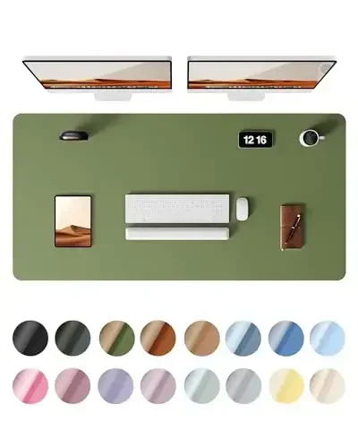 YSAGi Charm Desk Protector, Ofis Mat, Katta sichqoncha Mat, Sirpanmaydigan PU Charm Blötter, Noutbuk Charm, Ofis va uy uchun suv o'tkazmaydigan yozuv taxtasi (Yashil, 47.2