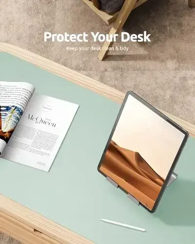 YSAGi Charm Desk Protector, Ofis Mat, Katta Sichqoncha Mat, Sirpanmaydigan PU Charm Blotter, Noutbuk Charm Pad, Ofis va Uy uchun suv o'tkazmaydigan yozuv yostig'i (och yashil, 35,4