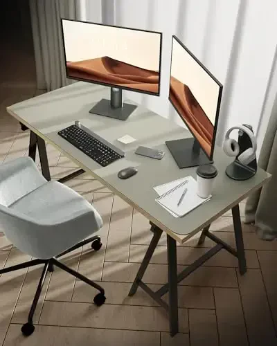 YSAGi Charm Desk Protector, Ofis Mat, Katta sichqoncha Mat, Sirpanmaydigan PU Charm Blotter, Noutbuk Pad, Ofis va uy uchun suv o'tkazmaydigan yozuv Pad (Sage Green, 47.2