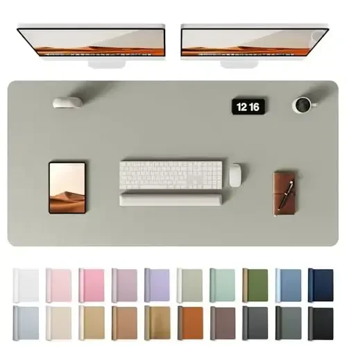 YSAGi Charm Desk Protector, Ofis Mat, Katta sichqoncha Mat, Sirpanmaydigan PU Charm Blotter, Noutbuk Pad, Ofis va uy uchun suv o'tkazmaydigan yozuv Pad (Sage Green, 47.2