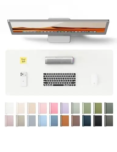 YSAGi Charm Desk Protector, Ofis Mat, Katta Sichqoncha Mat, Sirpanmaydigan PU Charm Blotter, Noutbuk Uchuk, Ofis va uy uchun Suv o'tkazmaydigan Yozuv Pad (Oq, 23,6