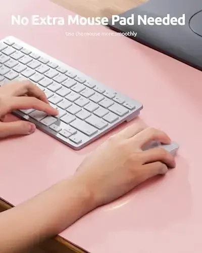 YSAGi Charm Desk Protector, Ofis Mat, Katta sichqoncha Mat, Sirpanmaydigan PU Charm Blotter, Noutbuk uchun stol Pad, Ofis va Uy uchun suv o'tkazmaydigan yozuv Pad (Ochiq Pushti, 35,4