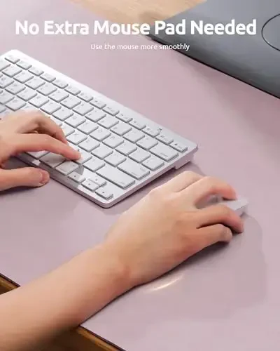 YSAGi Charm Desk Protector, Ofis Mat, Katta sichqoncha mat, sirpanmaydigan PU charm qoplamasi, noutbuk charm mat, ofis va uy uchun suv o'tkazmaydigan yozuv mat (kulrang lavanta, 31,5