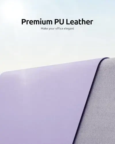YSAGi Charm Desk Protector, Ofis Mat, Katta sichqoncha, Sirpanmaydigan PU Charm Blotter, Noutbuk stoli, Ofis va uy uchun suv o'tkazmaydigan yozuv bloki (Och binafsha, 35,4