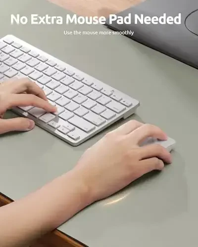 YSAGi Charm Desk Protector, Ofis Mati, Katta sichqoncha mati, Sirpanmaydigan PU Charm Blotter, Noutbuk Deski, Ofis va Uy uchun suv o'tkazmaydigan yozuv bloki (Sage Green, 23,6