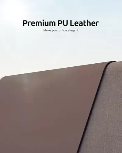 YSAGi Charm Desk Protector, Ofis uchun Mat, Katta Sichqoncha Mat, Sirpanmaydigan PU Teri Blotter, Noutbuk uchun Stol, Ofis va Uy uchun Suv o'tkazmaydigan Yozuv Pad (Shokolad, 35.4